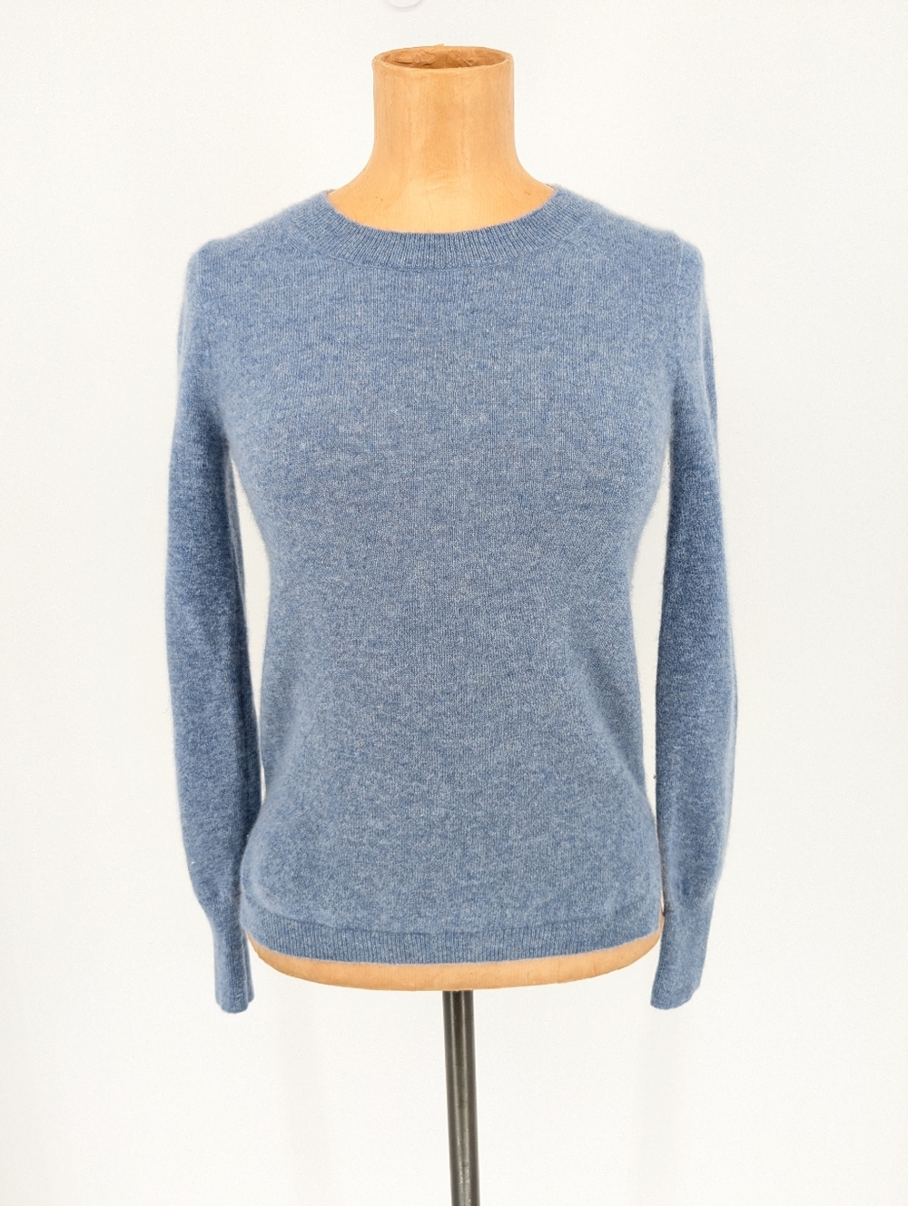 J. Crew Women's 100% Cashmere Crewneck Sweater Size XXS Blue Classic Preppy